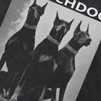 Animal Vintage Black Doberman Dog Washed T-Shirt — front view