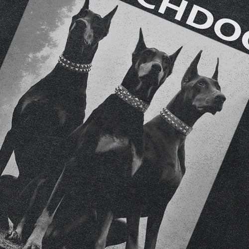 Animal Vintage Black Doberman Dog Washed T-Shirt — front view