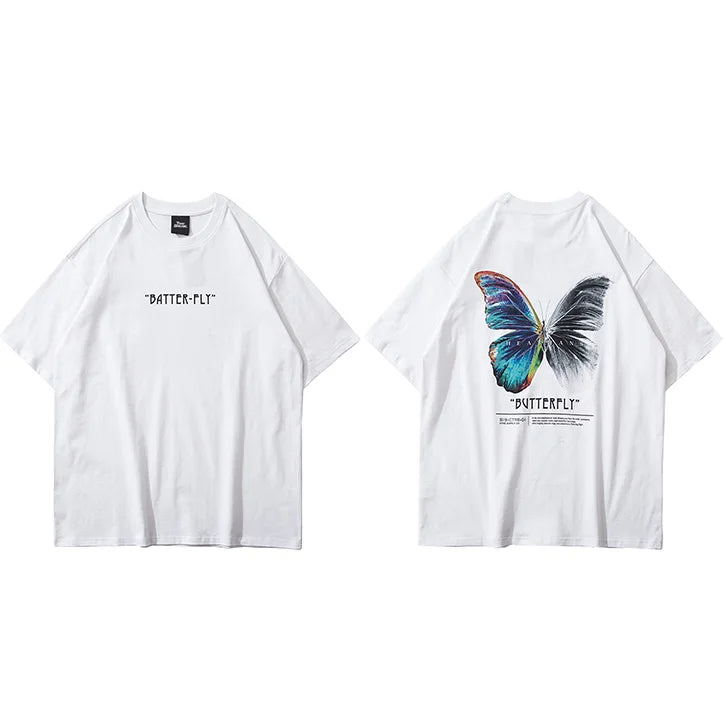 Butterfly Loose T-Shirt — fabric close-up