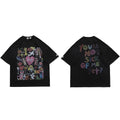 Letter Heart Print T-Shirt — back view