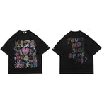Letter Heart Print T-Shirt — back view