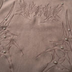 Rivet Vintage Embroidered Suede Loose Vest — fit shot