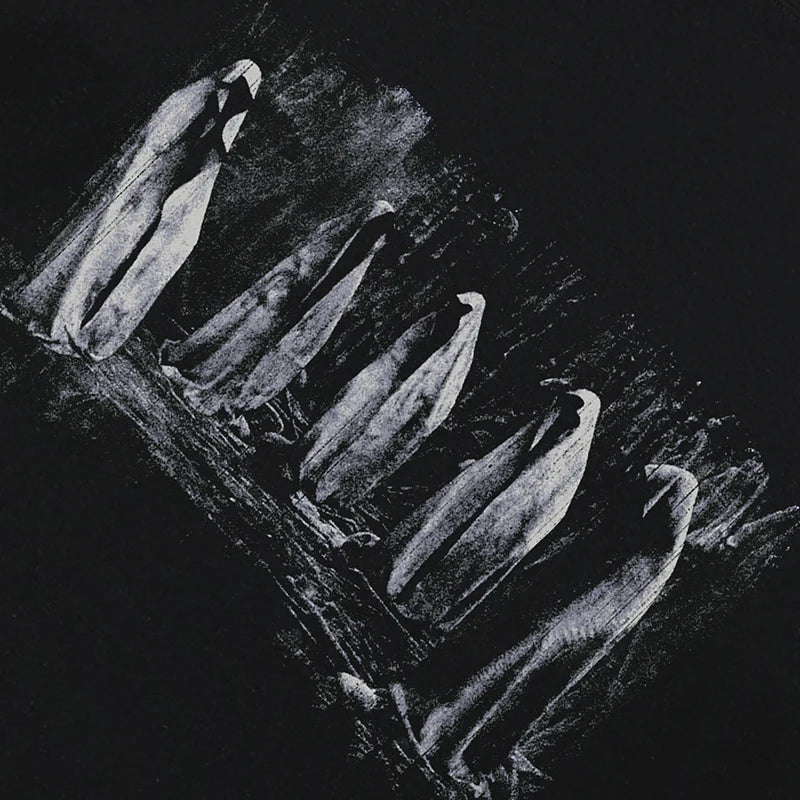 Vintage Black Ghost Graphic Hoodie — front view