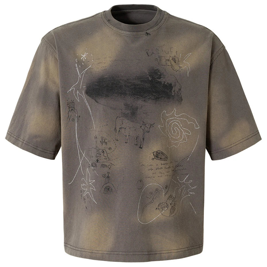 Loose Vintage Graphic Oversized T-Shirt — back view