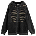 Punk Skeleton Ripped Oversized Hoodie — styling shot