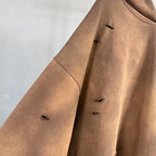 Vintage Ripped Loose Hoodie — fabric close-up
