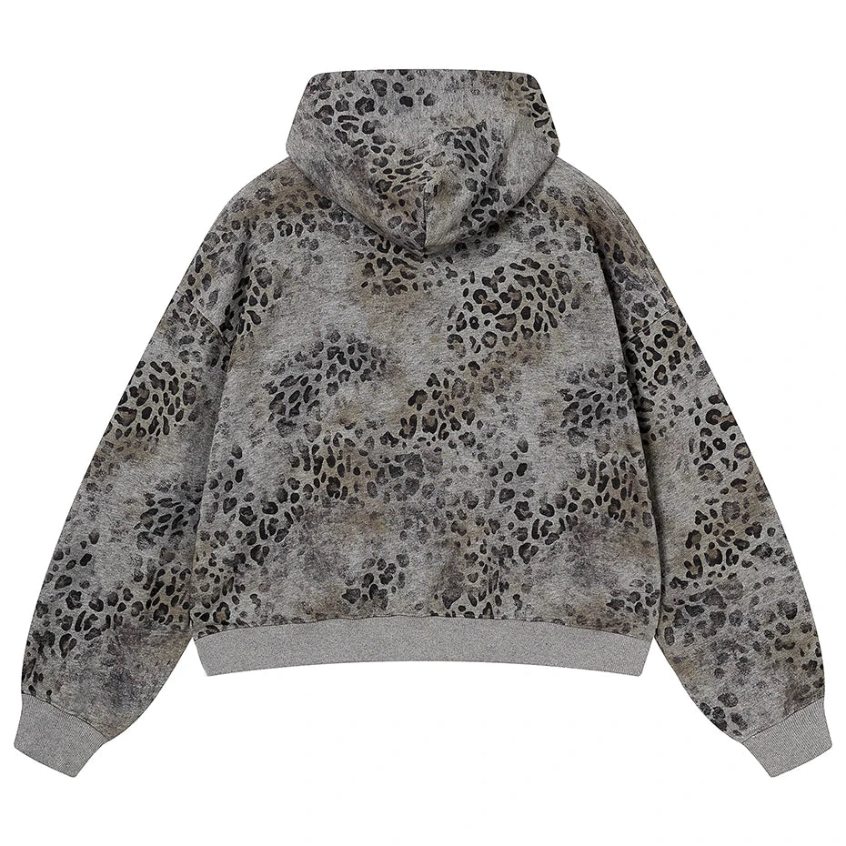 Vintage Leopard Oversized Jacket — front view