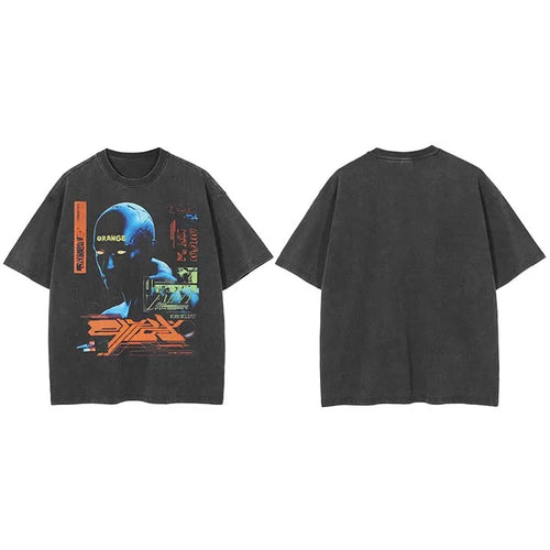 Aesthetic Vintage Black Washed T-Shirt — styling shot