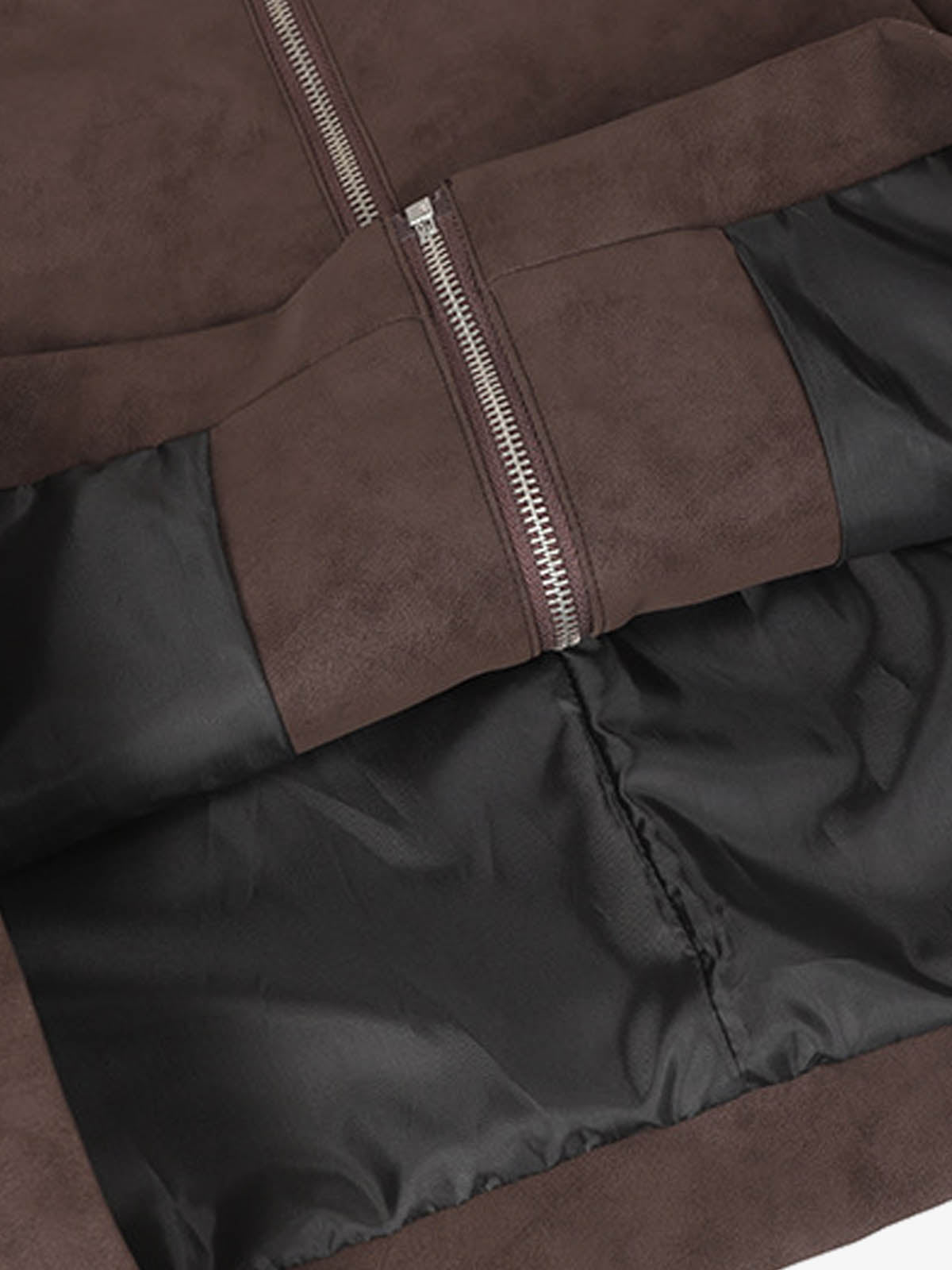 Suede Studded Zip Up Jacket