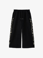 Pearl Embellished Wide-Leg Sweatpants