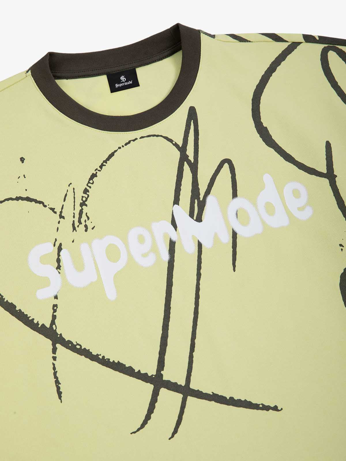 Doodle Graphic Layered Sleeve T Shirt