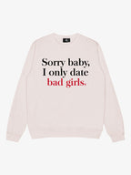 Street Contrast Design Slogan Print Round Neck Sweatshirt