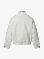 Vintage Stand Collar Fur Lined Bomber Jacket