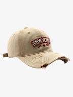 Vintage Washed Distressed Letter Embroidery Baseball Cap