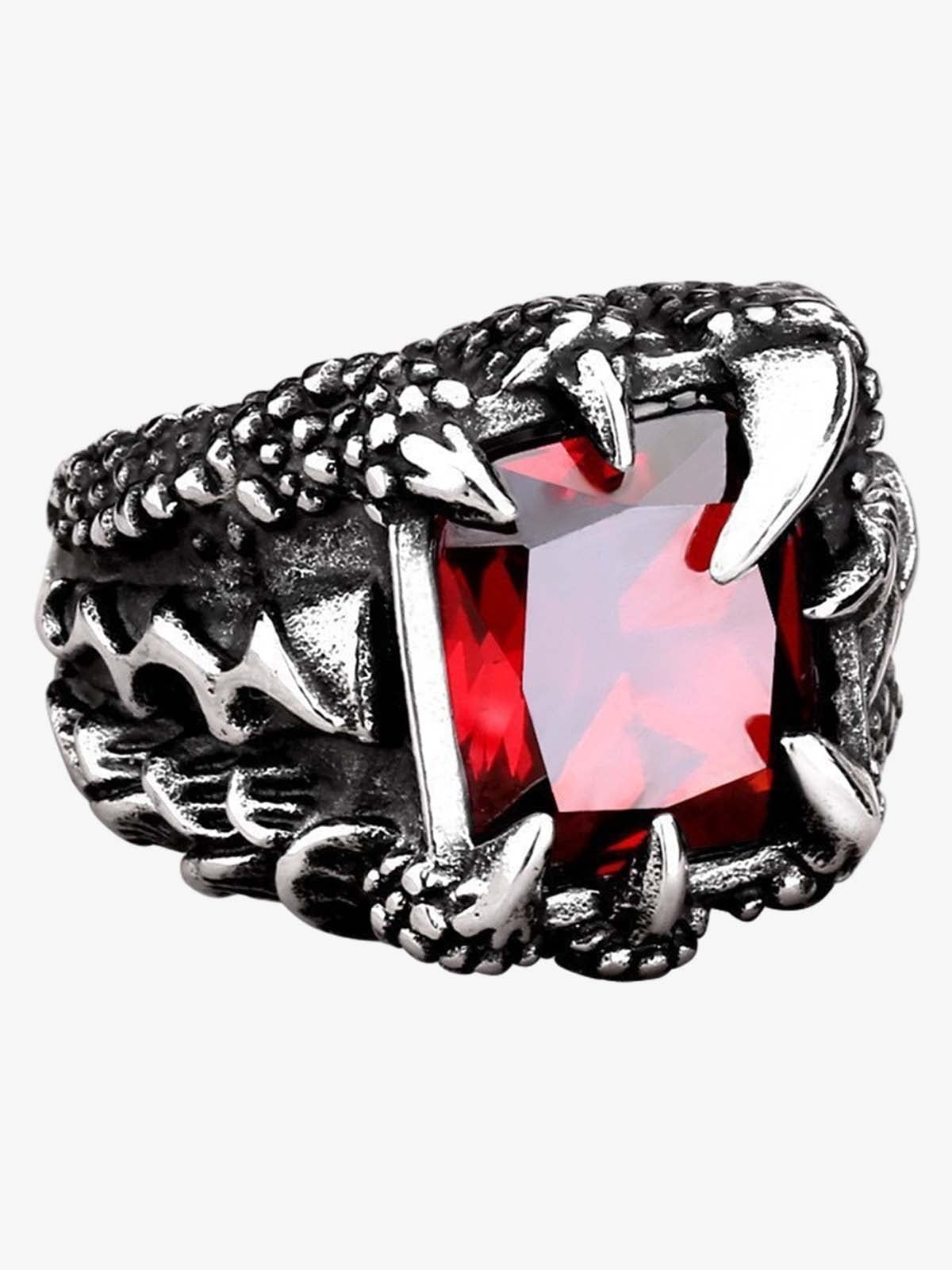 Gothic Claw Stone Open Ring