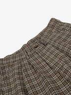 Vintage Plaid Pleated Wide Leg Pants