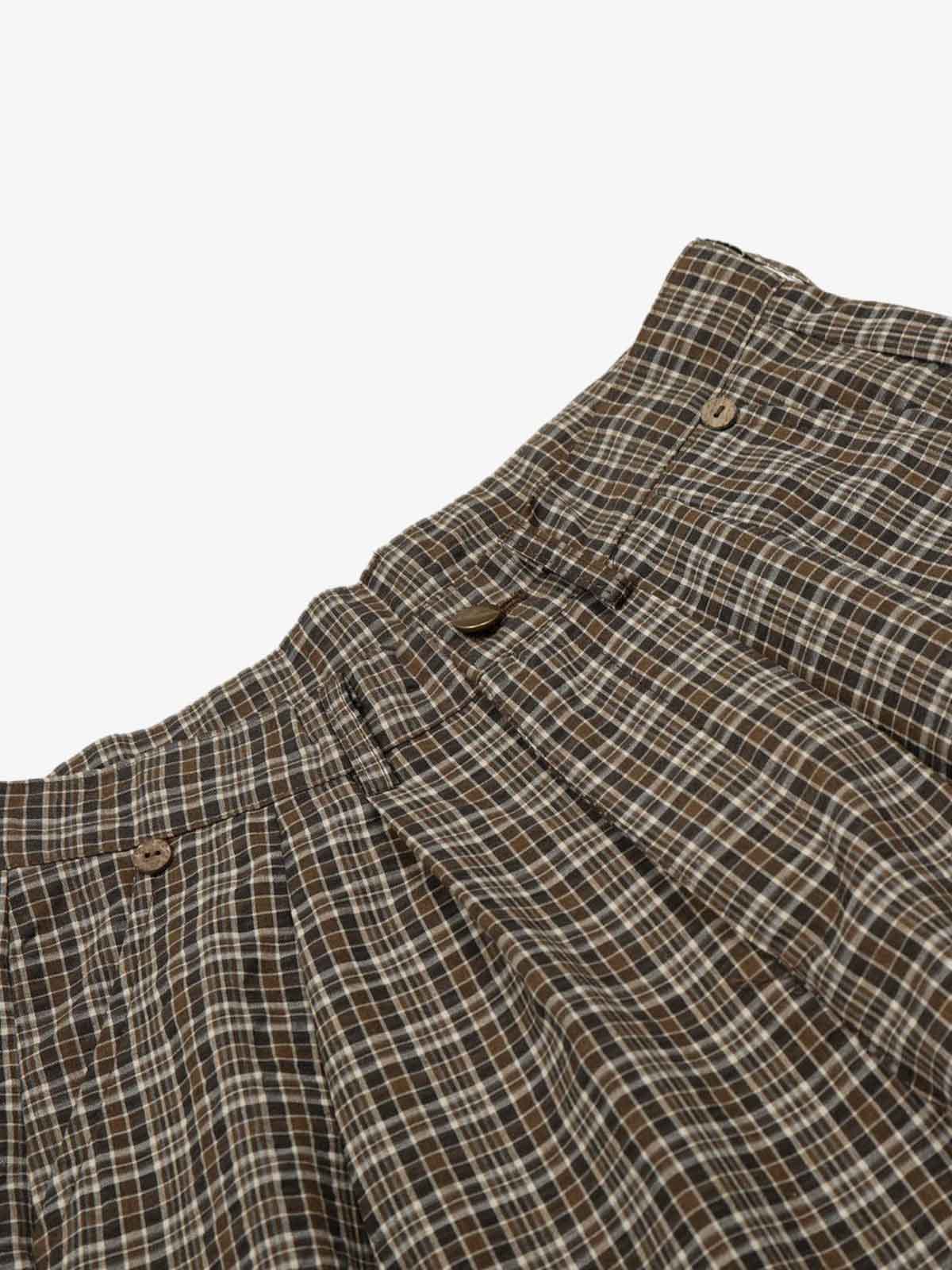 Vintage Plaid Pleated Wide Leg Pants