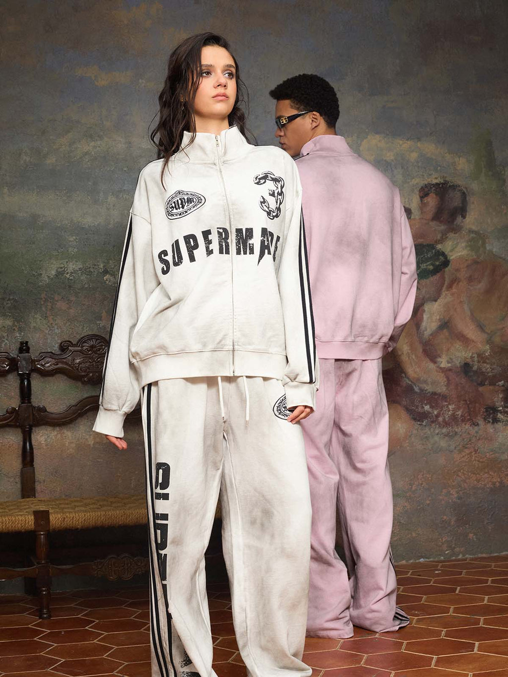 precipice Vintage Distressed NO.3 Stand Collar Tracksuit - 2591