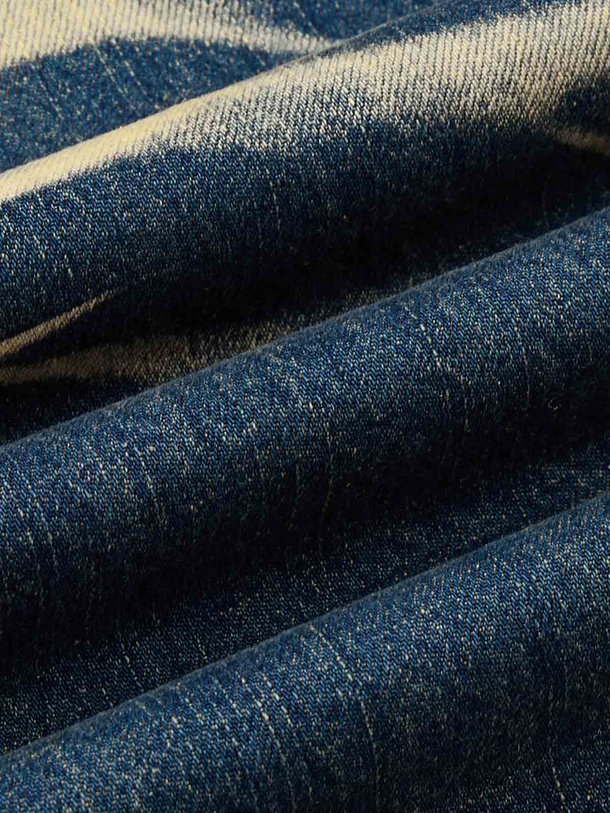 Vintage Washed Distressed Straight-Leg Jeans