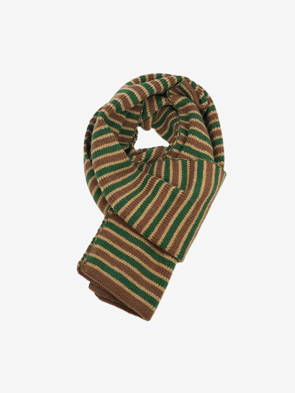 Retro Multicolor Striped Knit Scarf