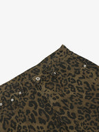 Leopard Print Cotton Wide Leg Jorts