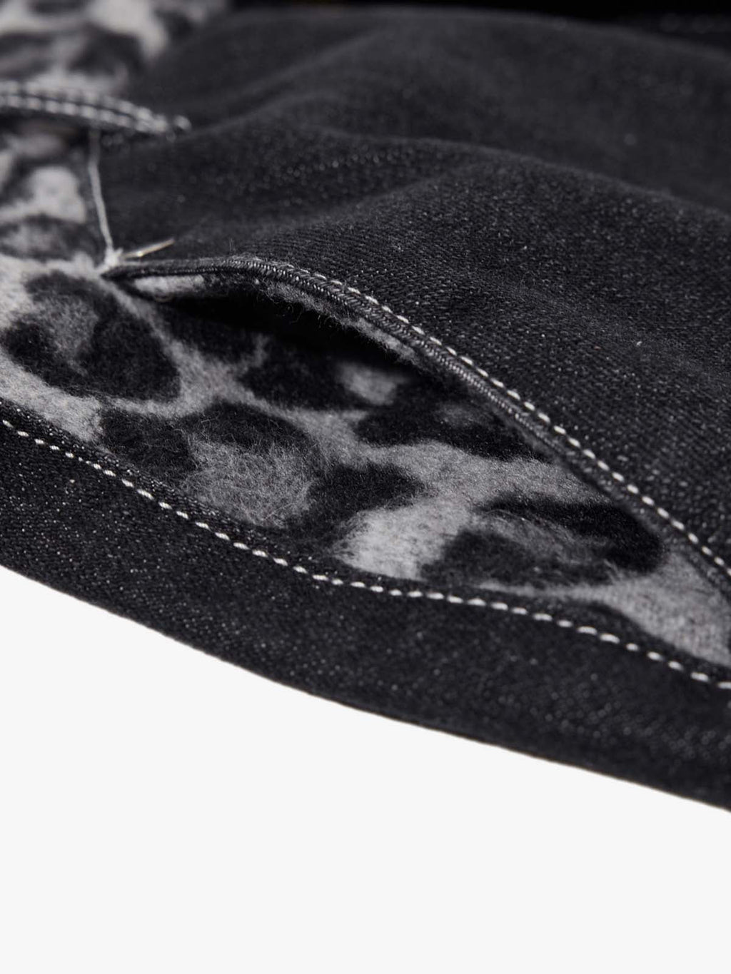 Vintage Leopard Print Waistband Patch Baggy Jeans