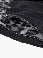 Vintage Leopard Print Waistband Patch Baggy Jeans