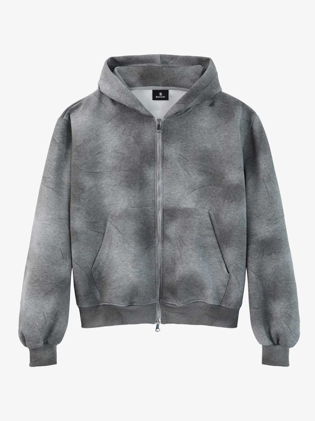 Vintage Washed Tie-Dye Zip Up Hoodie & Barrel Sweatpants Tracksuit