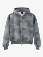 Vintage Washed Tie-Dye Zip Up Hoodie & Barrel Sweatpants Tracksuit