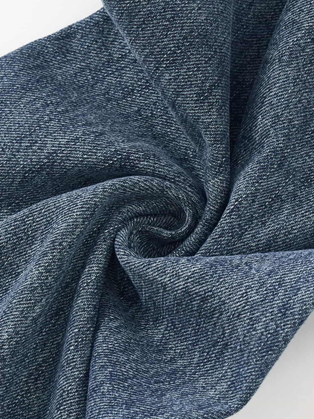 Vintage Washed Slant-Pocket Flared Jeans