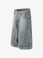 Washed Waistband Hem Jorts
