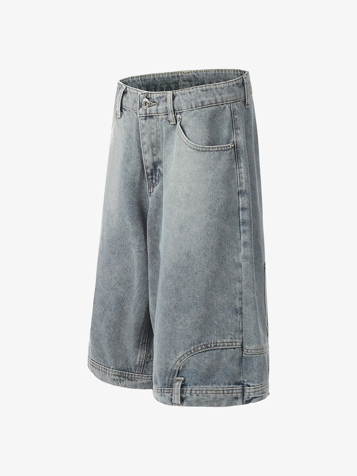 Washed Waistband Hem Jorts