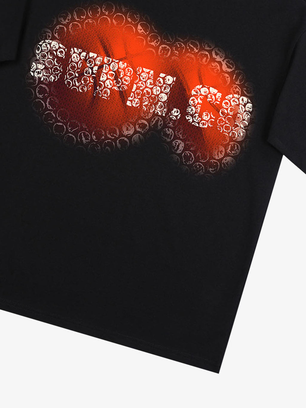 SUPM Foam Texture Basketball Pattern Graphic T-Shirt