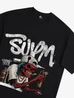 Street Trendy Skull Spray-Paint Graffiti Master T-Shirt