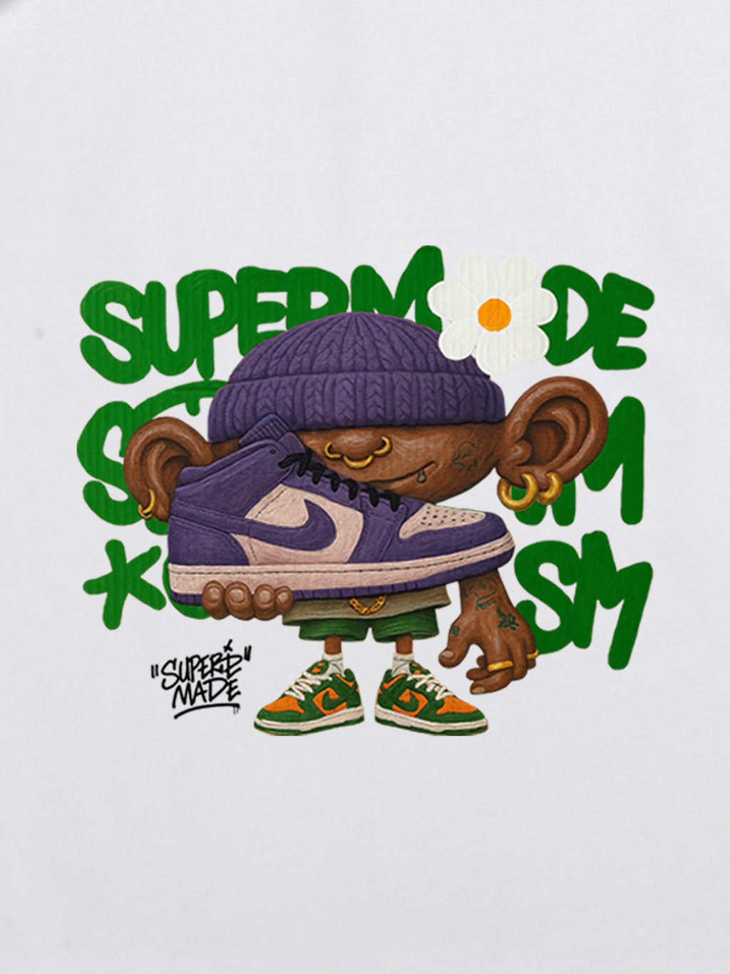Street Cartoon Sneaker Graffiti Sneaker T-shirt