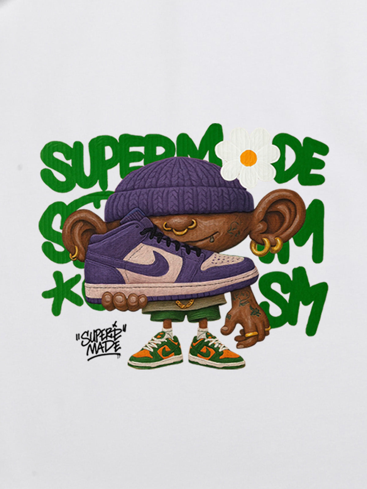 Street Cartoon Sneaker Graffiti Sneaker T-shirt