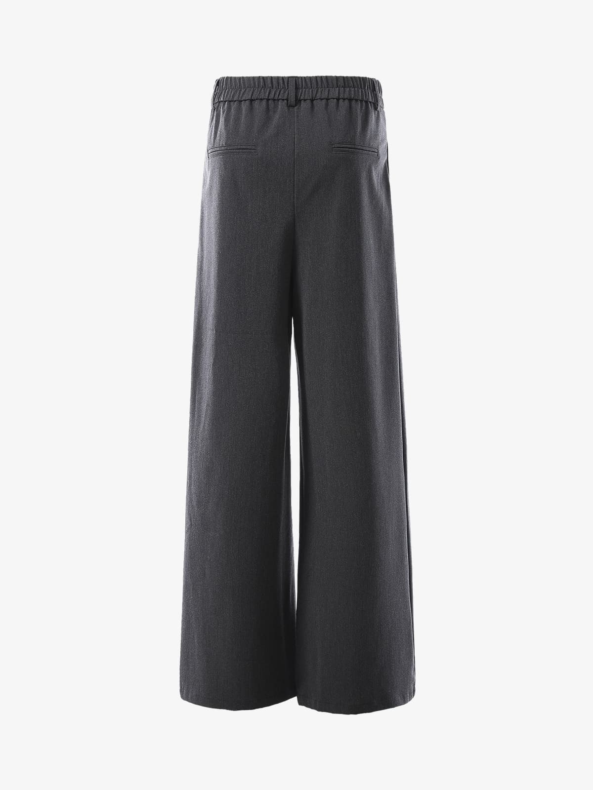 Retro Asymmetric Waist Loose Wide-Leg Trousers