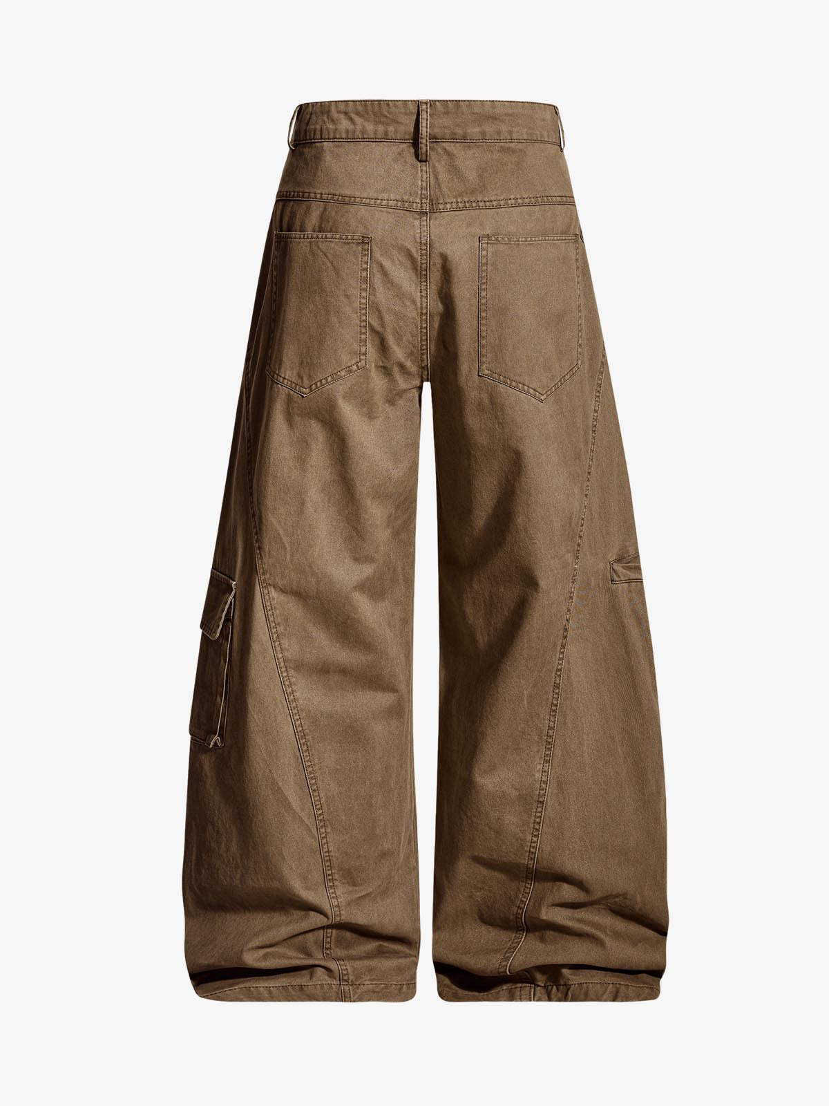 Washed Cargo Webbing Barrel Pants