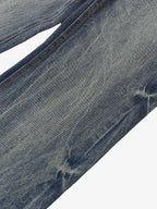 Retro Washed Faded Flared Jeans