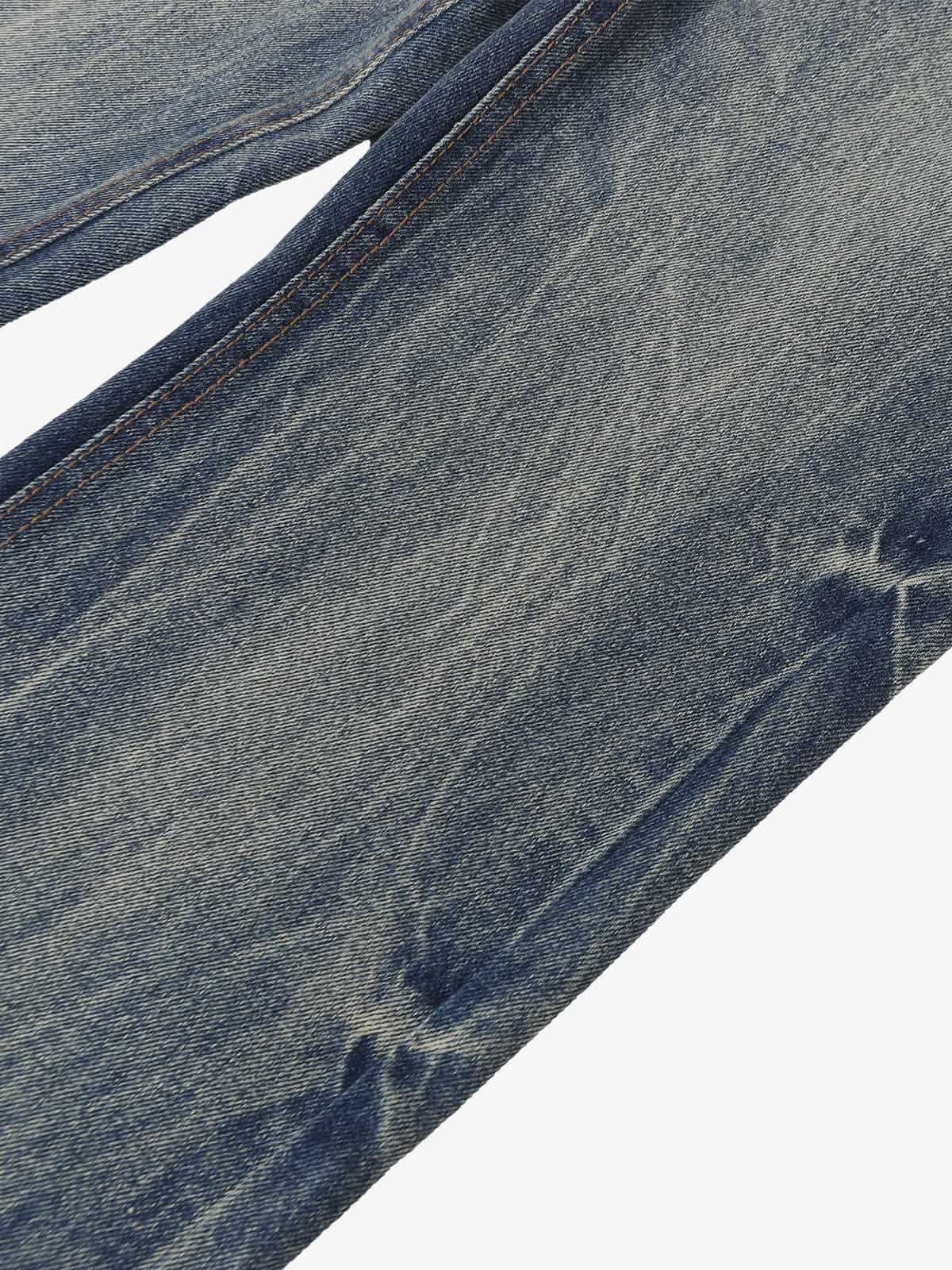 Retro Washed Faded Flared Jeans