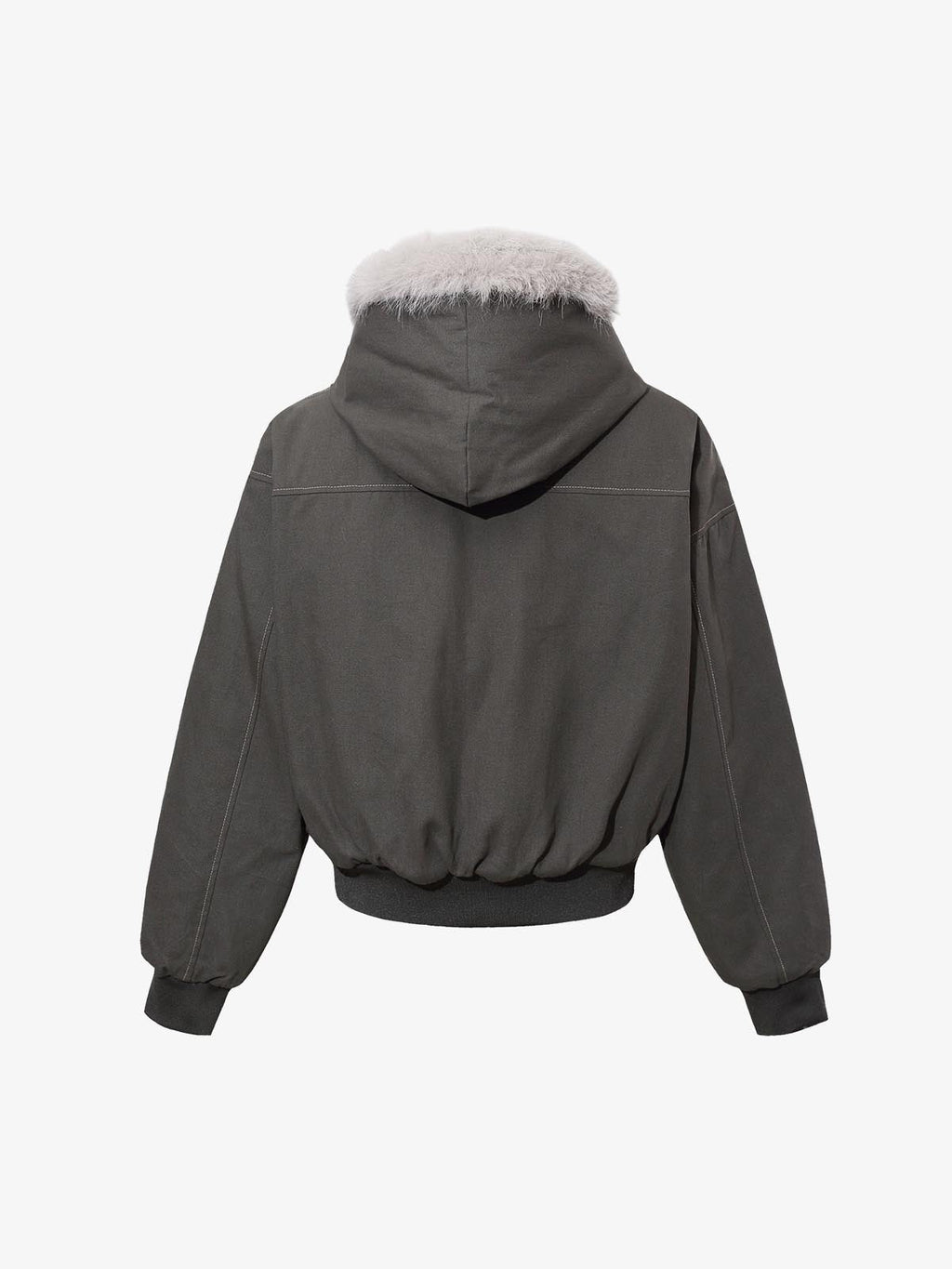 Faux Fur Hooded Padded Bomber Jacket