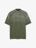 Spray Washed Raw Edge Raglan Knit T-Shirt