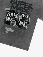 Streetwear Graffiti Character Collage Graphic T-Shirt