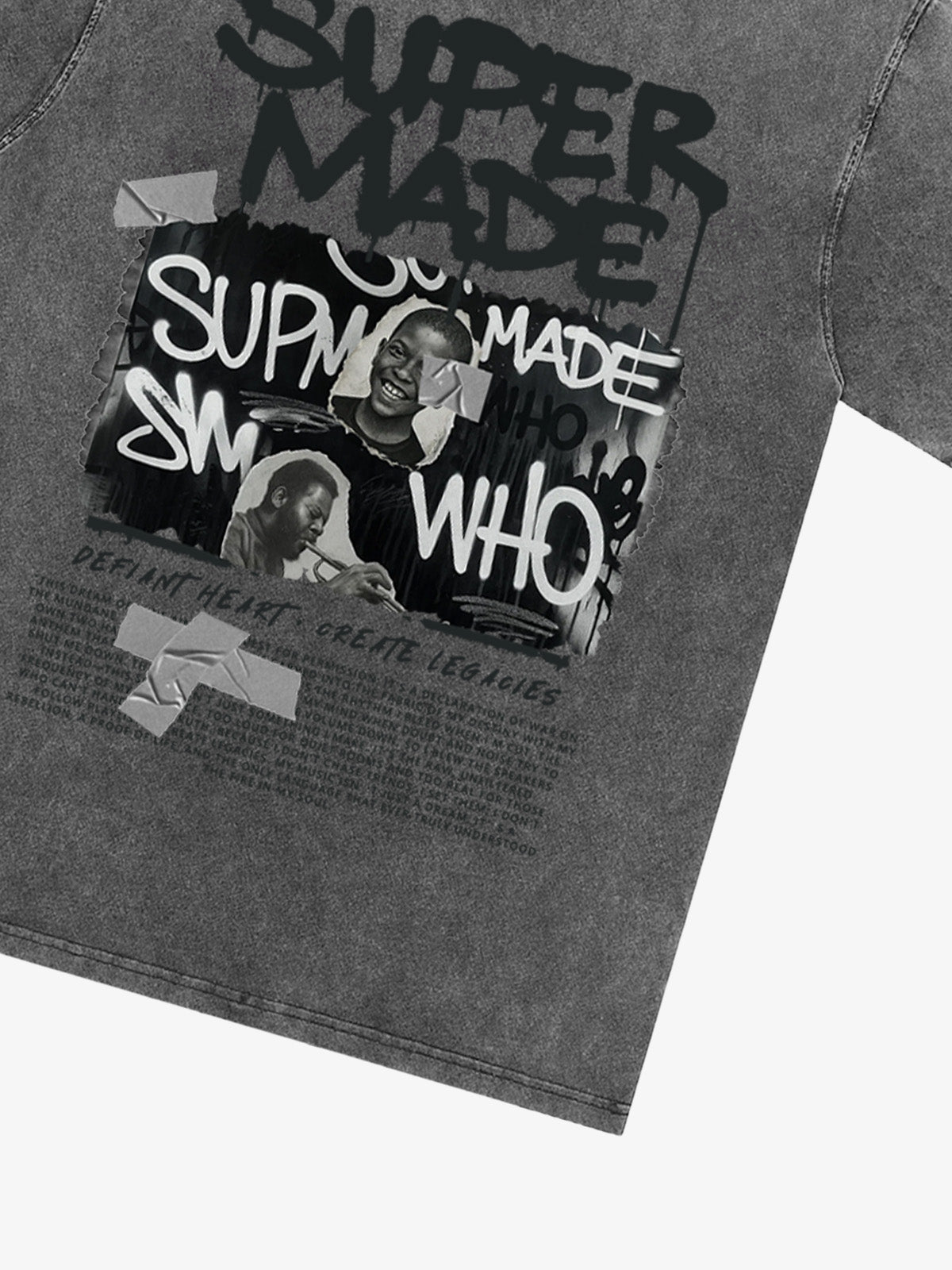Streetwear Graffiti Character Collage Graphic T-Shirt