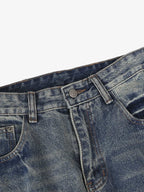 Retro Washed Faded Flared Jeans