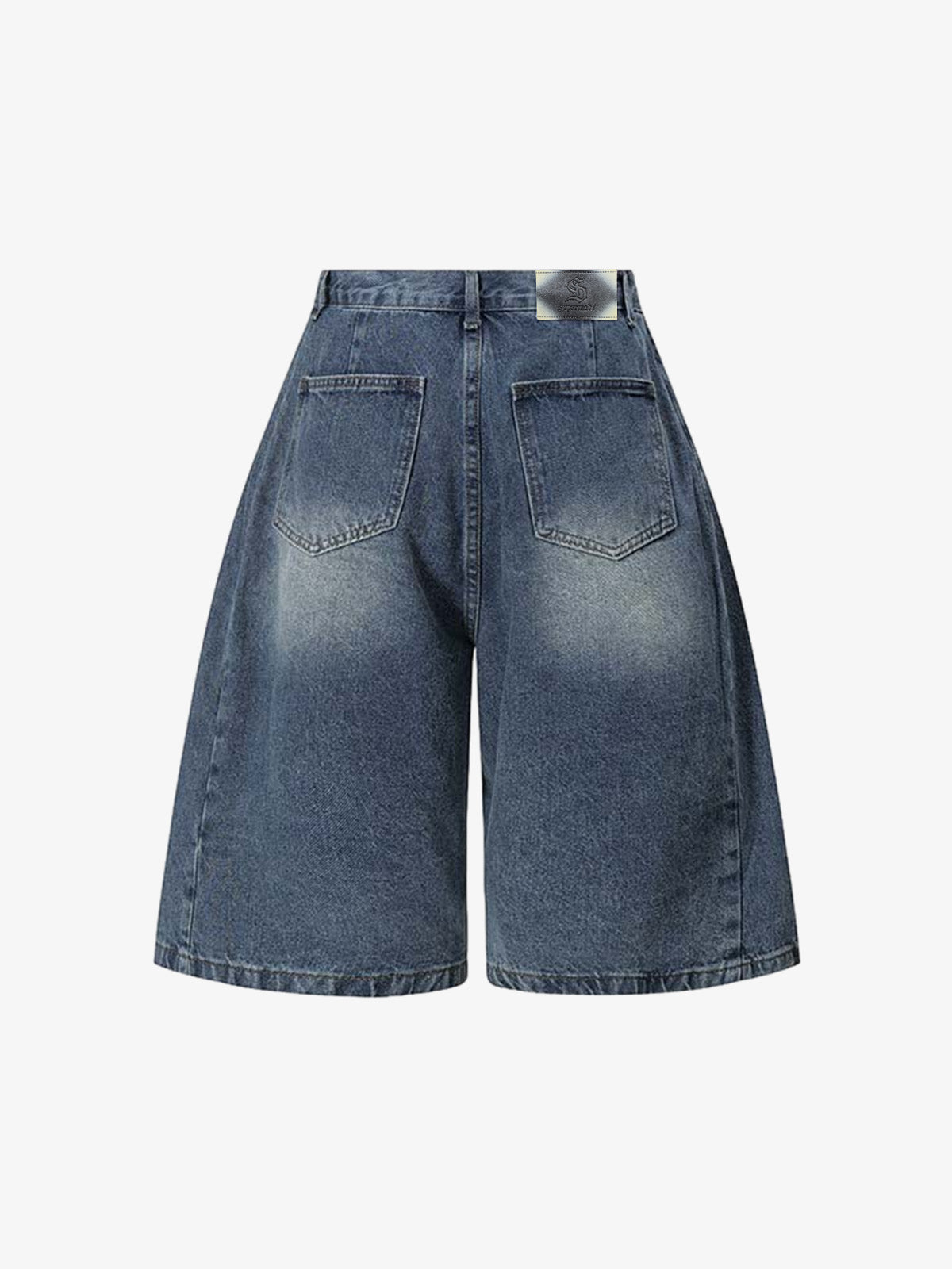 Washed Denim Wide Leg Jorts