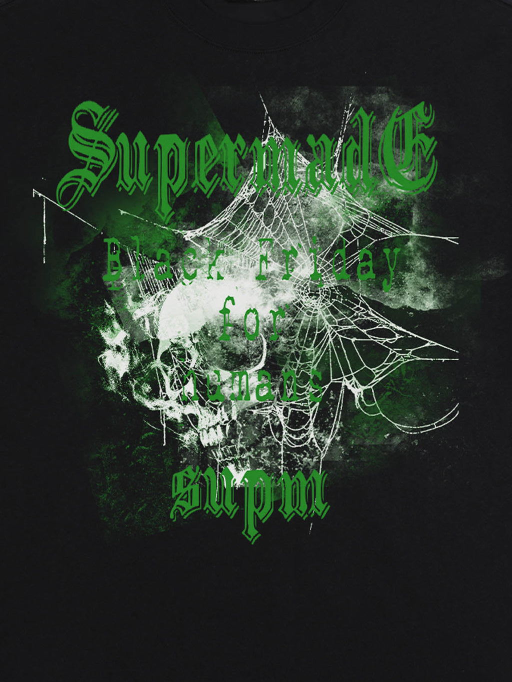 Gothic Skull Spiderweb Graphic T-Shirt