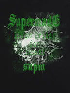 Gothic Skull Spiderweb Graphic T-Shirt