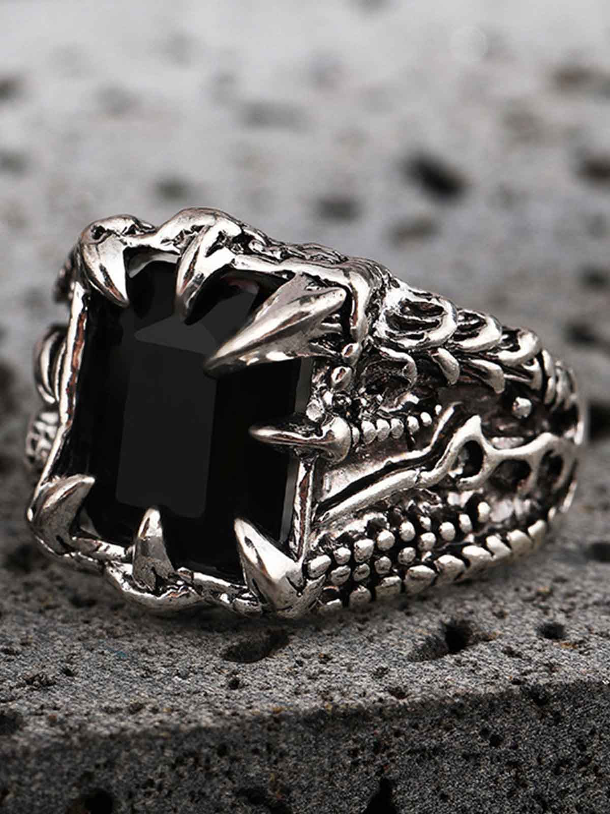Gothic Claw Stone Open Ring