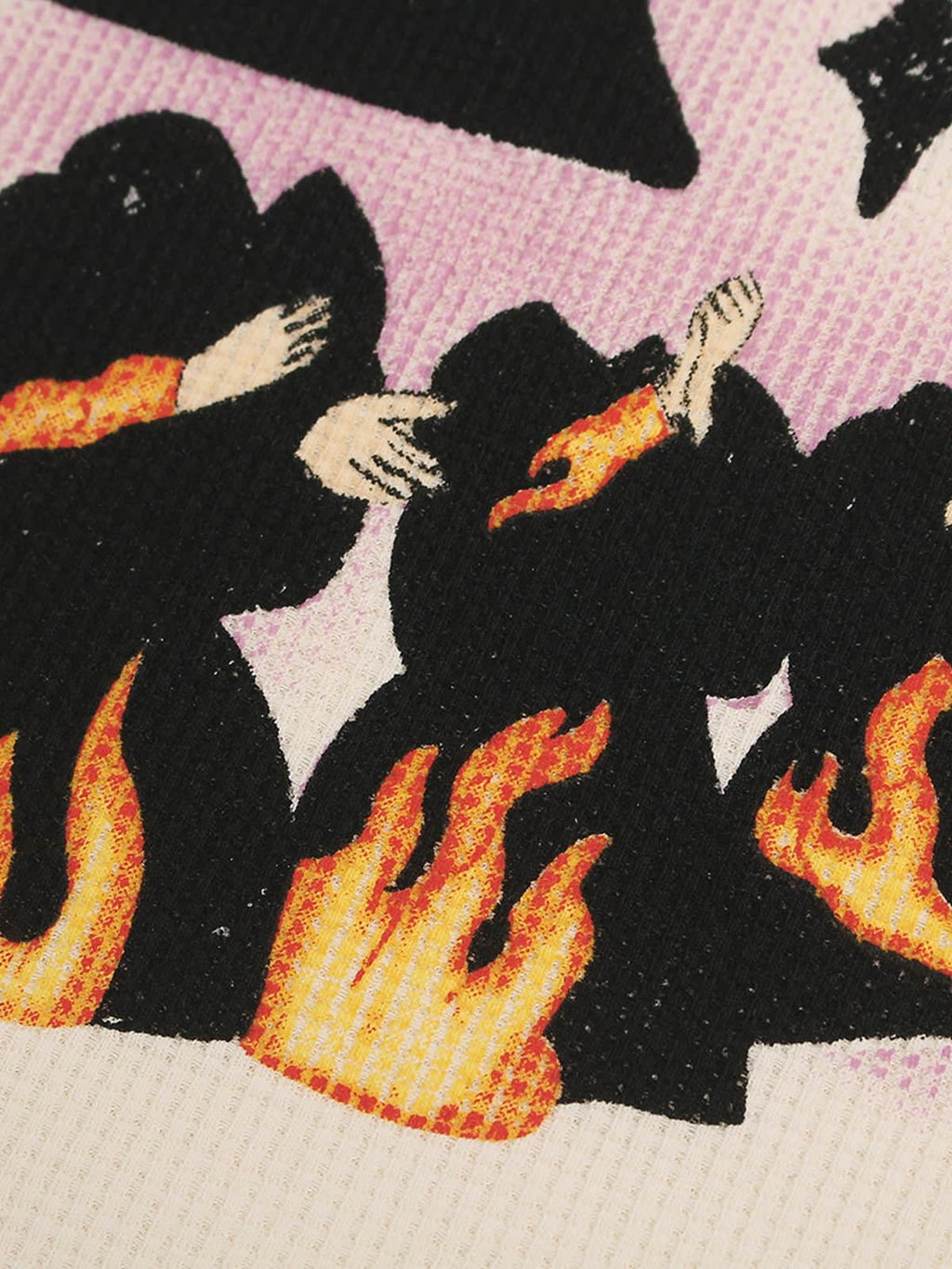 Waffle Knit Skate Wizard Flame Graphic T-Shirt